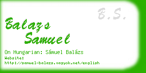balazs samuel business card