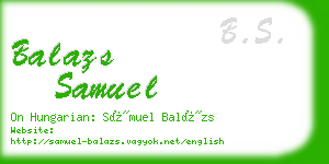 balazs samuel business card